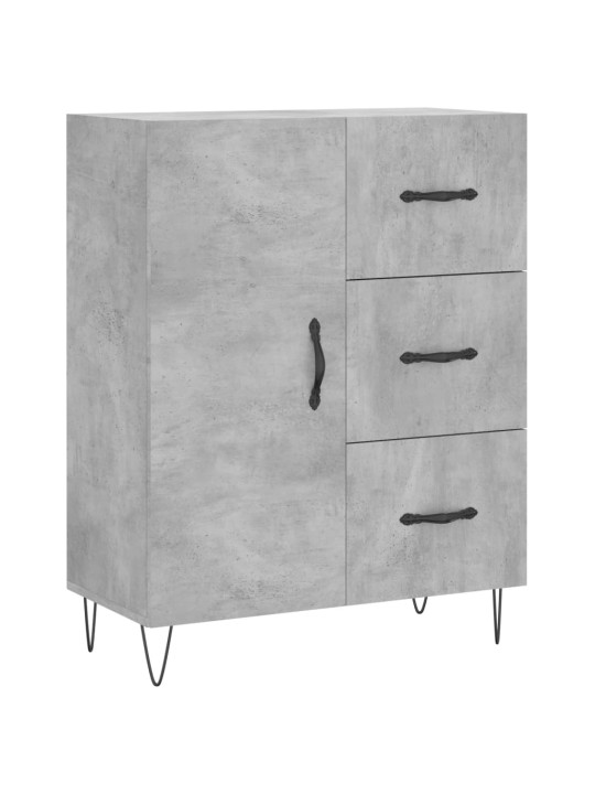 Kumode, betona pelēka, 69,5x34x90 cm, inženierijas koks