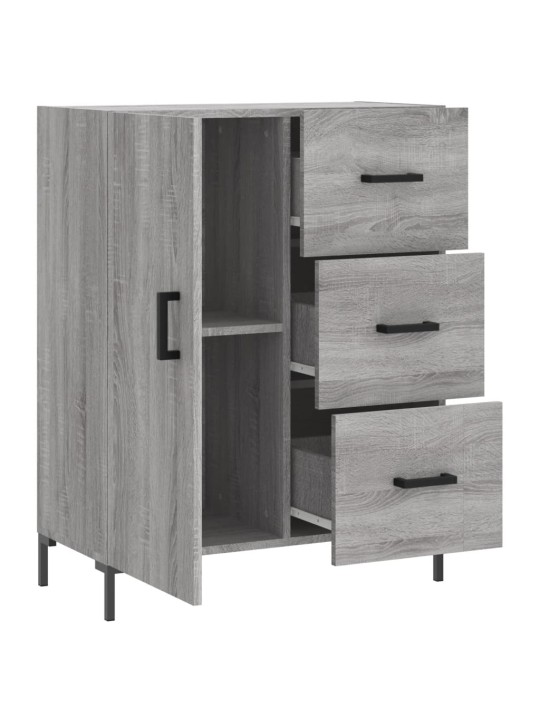 Kumode, pelēka ozolkoka, 69,5x34x90 cm, inženierijas koks