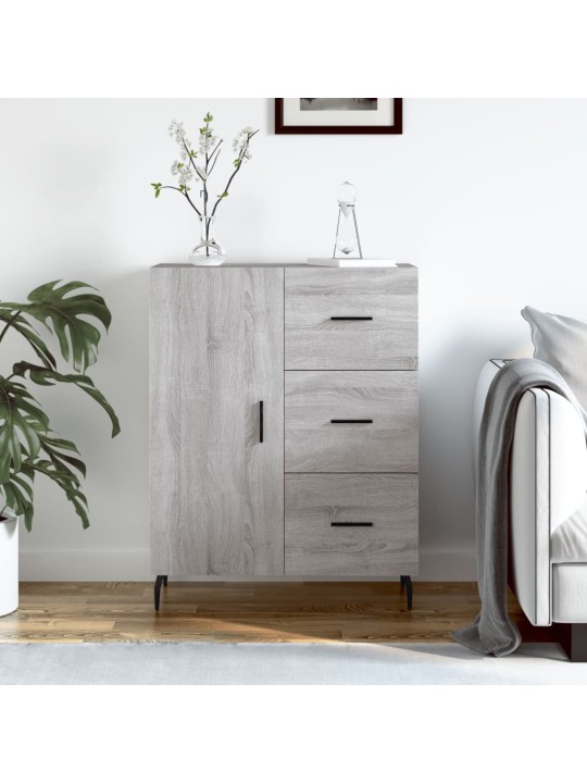 Kumode, pelēka ozolkoka, 69,5x34x90 cm, inženierijas koks