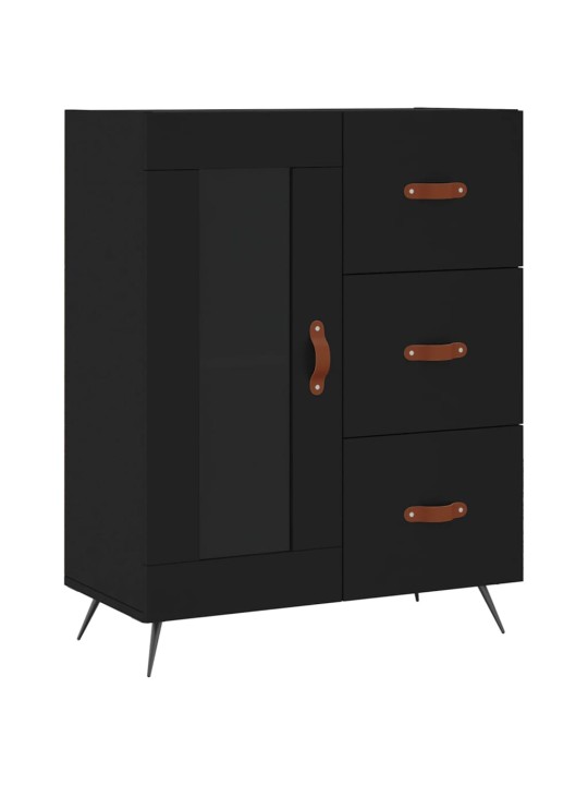 Kumode, melna, 69,5x34x90 cm, inženierijas koks