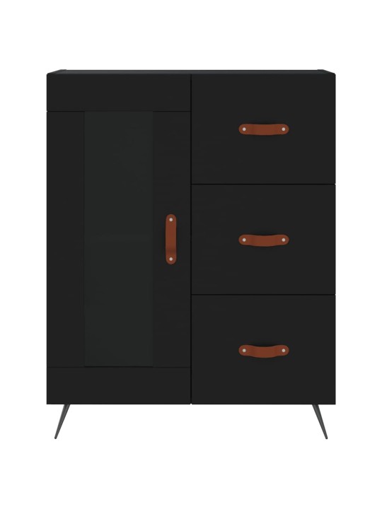 Kumode, melna, 69,5x34x90 cm, inženierijas koks