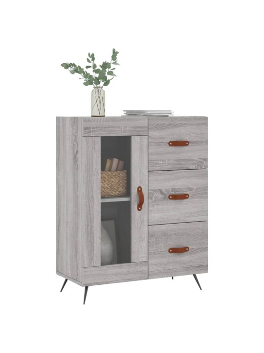 Kumode, pelēka ozolkoka, 69,5x34x90 cm, inženierijas koks