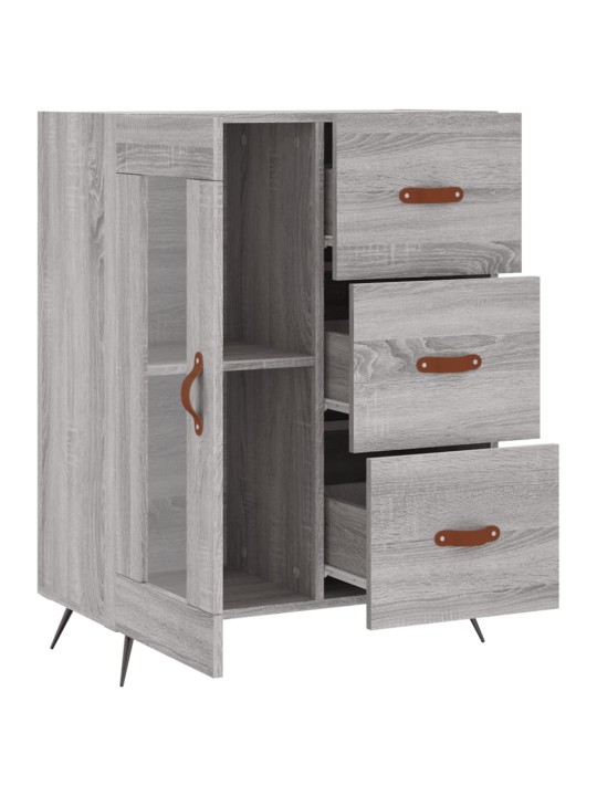 Kumode, pelēka ozolkoka, 69,5x34x90 cm, inženierijas koks