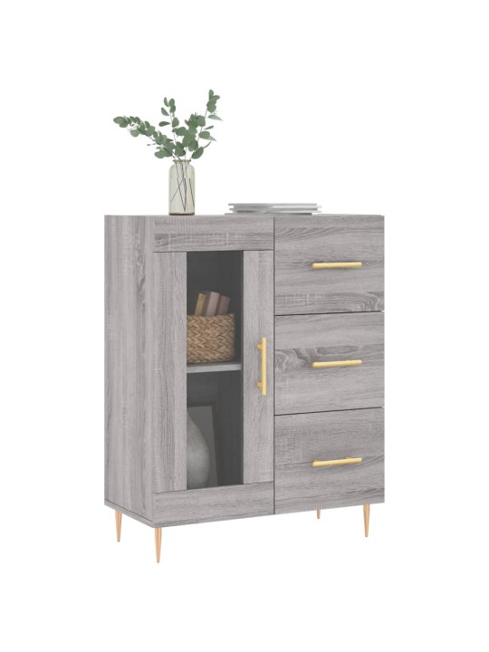 Kumode, pelēka ozolkoka, 69,5x34x90 cm, inženierijas koks