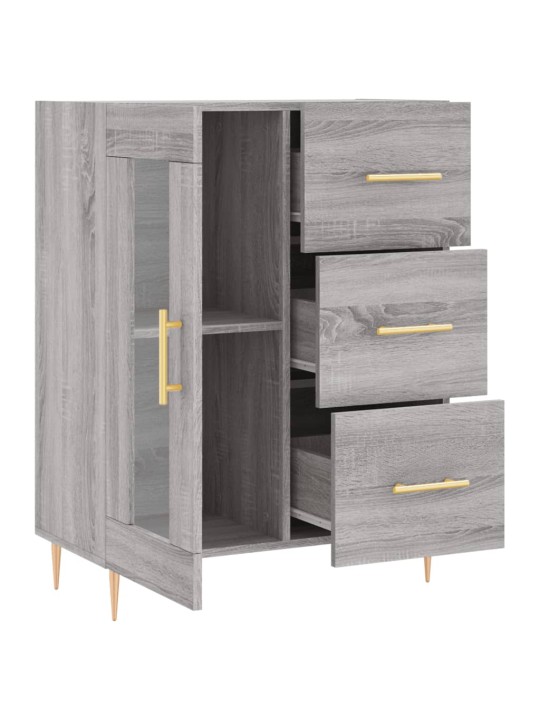 Kumode, pelēka ozolkoka, 69,5x34x90 cm, inženierijas koks