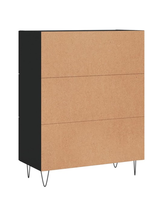 Kumode, melna, 69,5x34x90 cm, inženierijas koks
