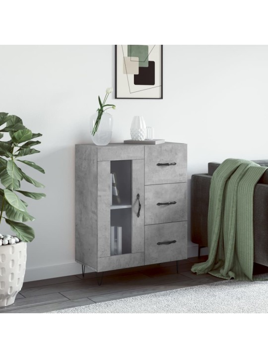Kumode, betona pelēka, 69,5x34x90 cm, inženierijas koks