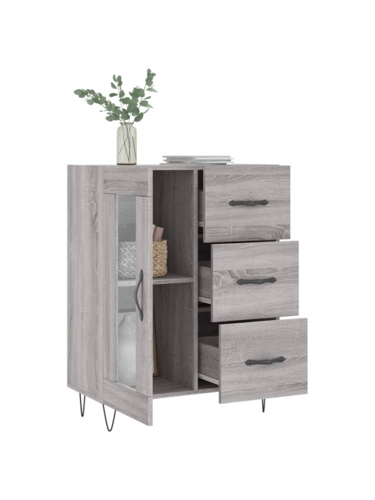 Kumode, pelēka ozolkoka, 69,5x34x90 cm, inženierijas koks