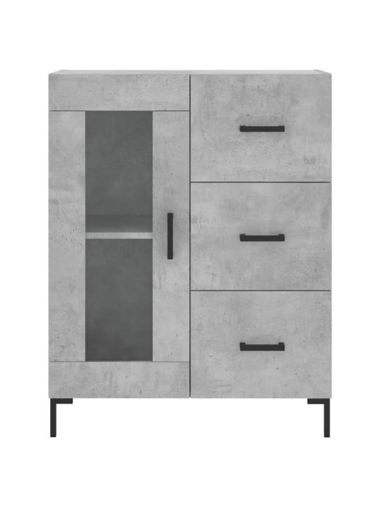 Kumode, betona pelēka, 69,5x34x90 cm, inženierijas koks
