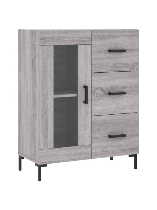 Kumode, pelēka ozolkoka, 69,5x34x90 cm, inženierijas koks