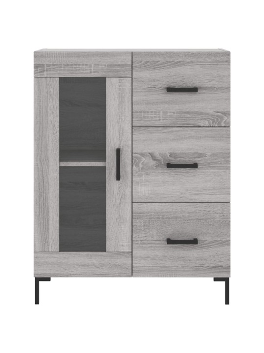 Kumode, pelēka ozolkoka, 69,5x34x90 cm, inženierijas koks