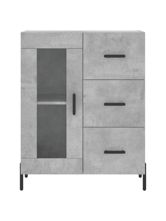 Kumode, betona pelēka, 69,5x34x90 cm, inženierijas koks