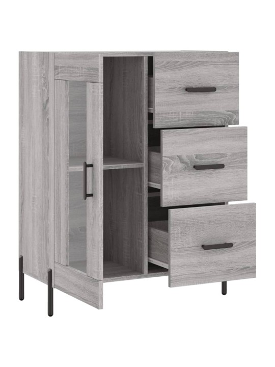 Kumode, pelēka ozolkoka, 69,5x34x90 cm, inženierijas koks