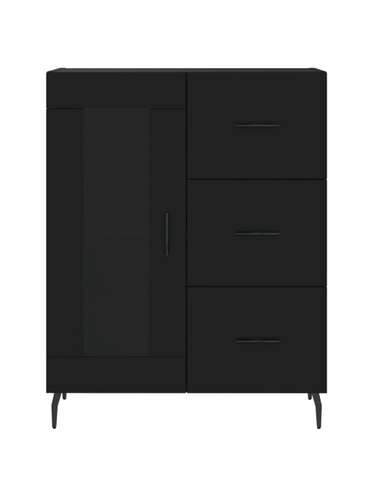 Kumode, melna, 69,5x34x90 cm, inženierijas koks