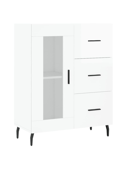 Kumode, spīdīgi balta, 69,5x34x90 cm, inženierijas koks