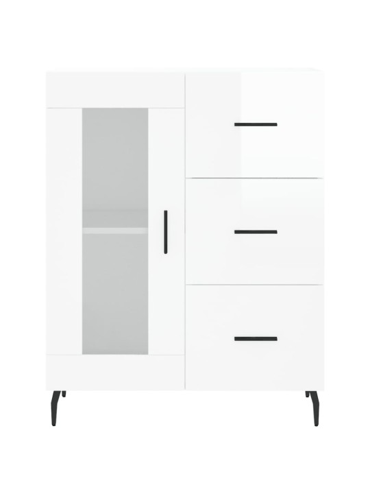 Kumode, spīdīgi balta, 69,5x34x90 cm, inženierijas koks