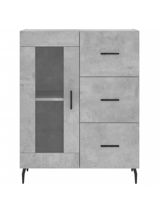Kumode, betona pelēka, 69,5x34x90 cm, inženierijas koks
