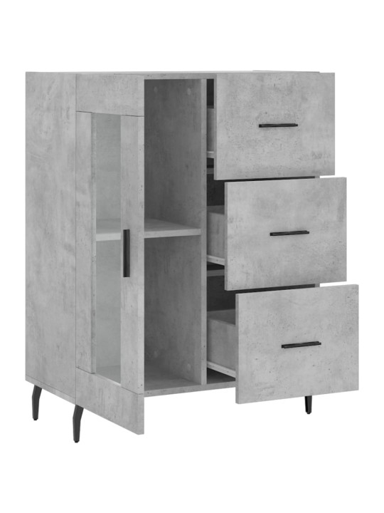 Kumode, betona pelēka, 69,5x34x90 cm, inženierijas koks