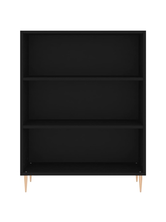 Grāmatu plaukts, melns, 69,5x32,5x90 cm, inženierijas koks