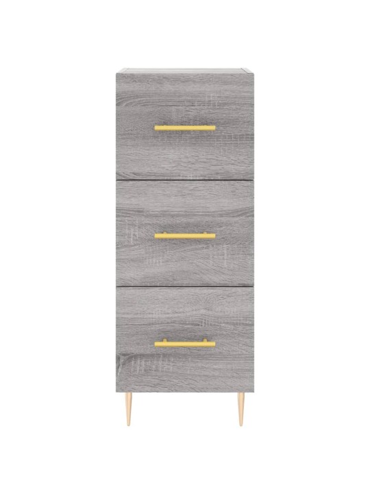 Kumode, pelēka ozolkoka, 34,5x34x90 cm, inženierijas koks