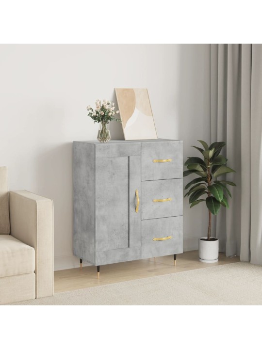 Kumode, betona pelēka, 69,5x34x90 cm, inženierijas koks