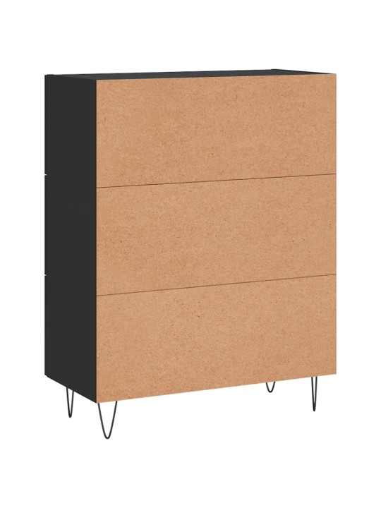 Kumode, melna, 69,5x34x90 cm, inženierijas koks