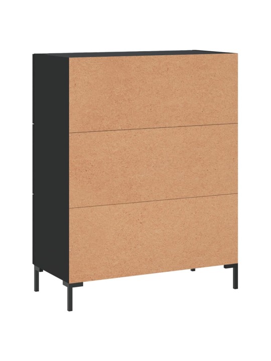 Kumode, melna, 69,5x34x90 cm, inženierijas koks