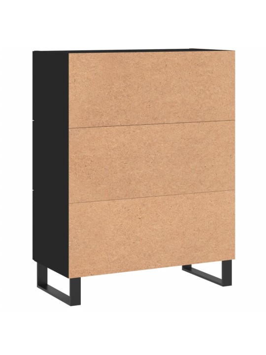 Kumode, melna, 69,5x34x90 cm, inženierijas koks