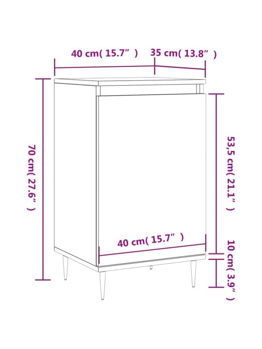 Kumode, ozolkoka krāsa, 40x35x70 cm, inženierijas koks
