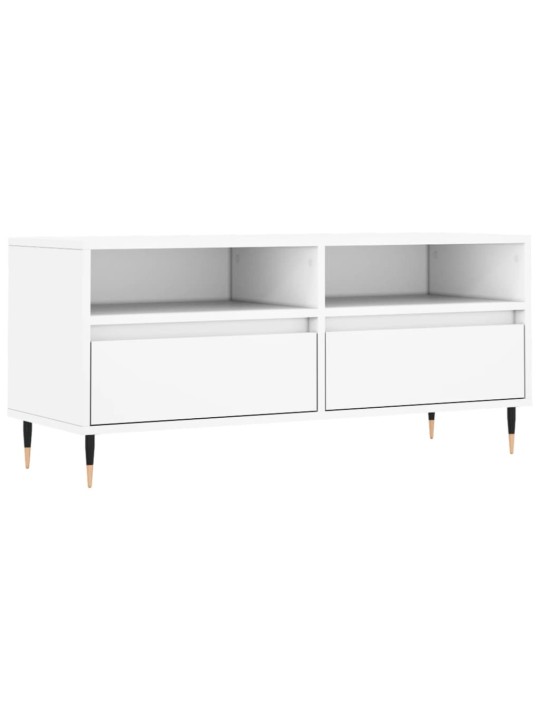 Tv skapītis, 100x34,5x44,5 cm, inženierijas koks, balts