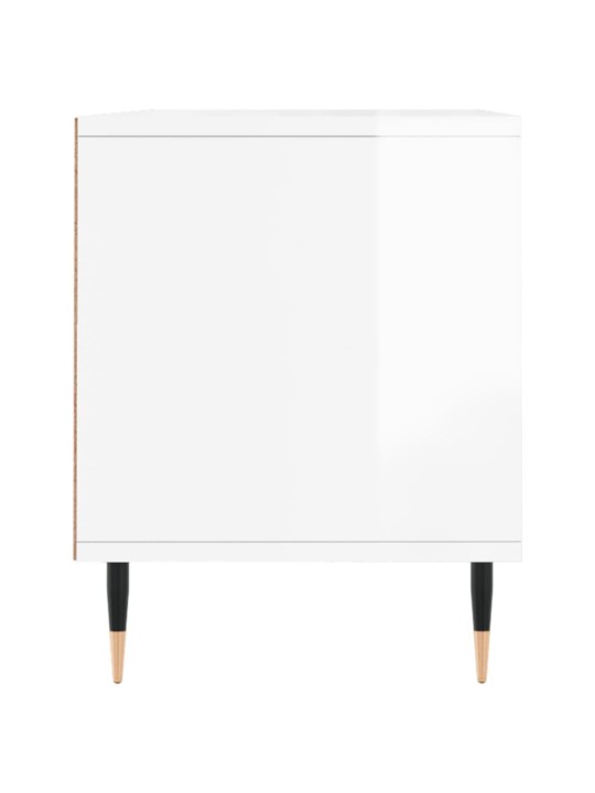 Tv skapītis, 100x34,5x44,5 cm, inženierijas koks, spīdīgi balts