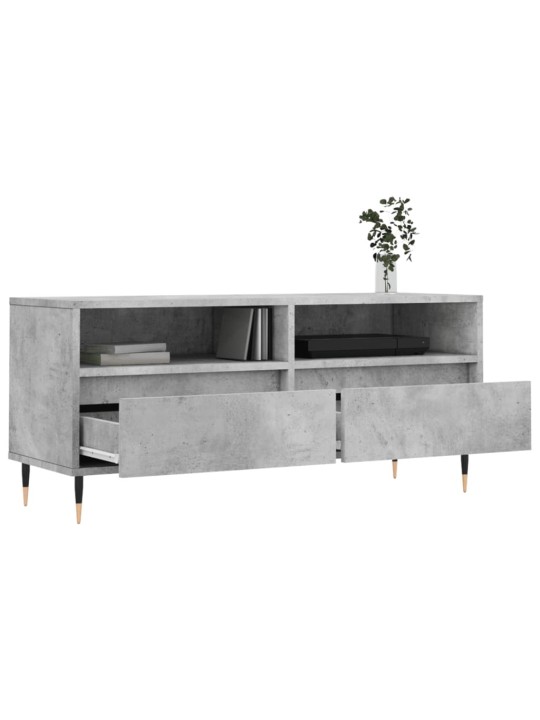 Tv skapītis, betona pelēks, 100x34,5x44,5 cm, inženierijas koks