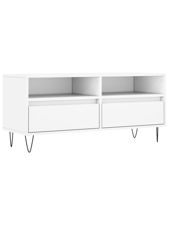 Tv skapītis, 100x34,5x44,5 cm, inženierijas koks, balts