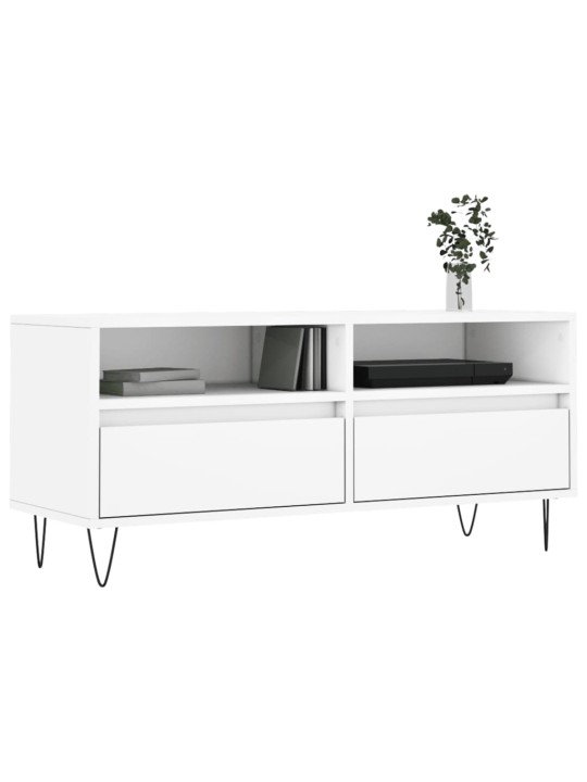Tv skapītis, 100x34,5x44,5 cm, inženierijas koks, balts