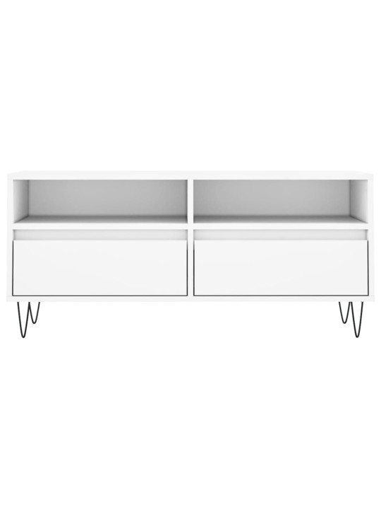 Tv skapītis, 100x34,5x44,5 cm, inženierijas koks, balts
