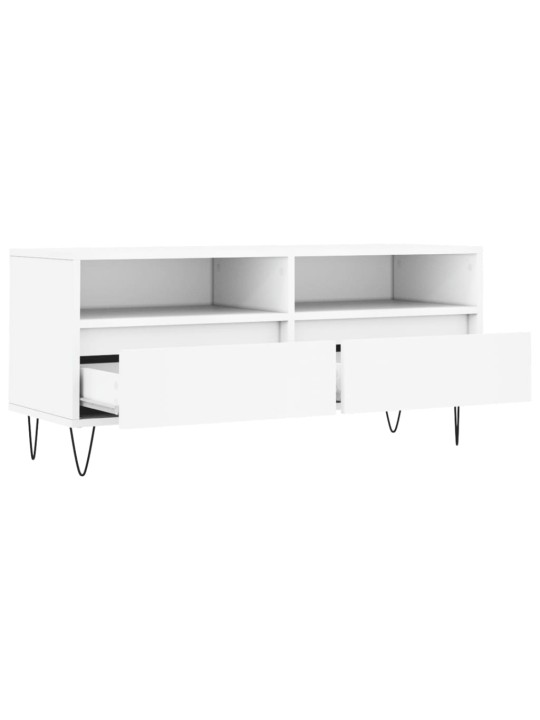 Tv skapītis, 100x34,5x44,5 cm, inženierijas koks, balts