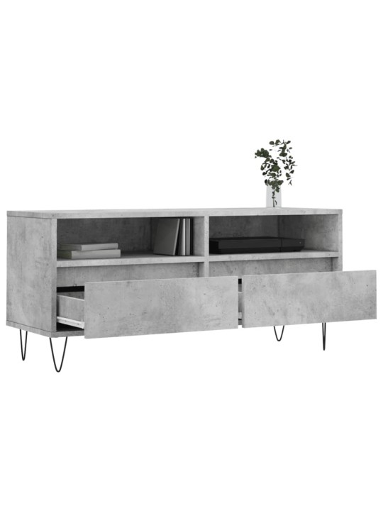 Tv skapītis, betona pelēks, 100x34,5x44,5 cm, inženierijas koks