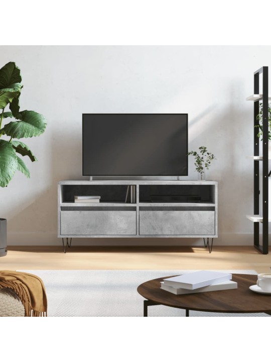 Tv skapītis, betona pelēks, 100x34,5x44,5 cm, inženierijas koks