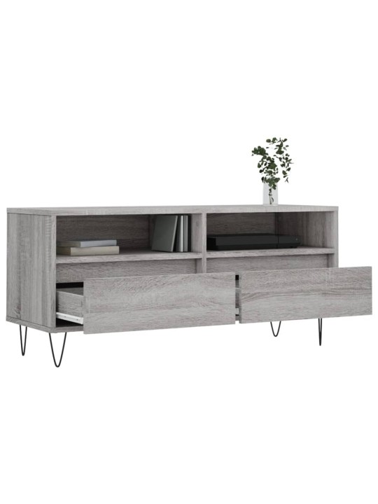 Tv skapītis, pelēks, 100x34,5x44,5 cm, inženierijas koks