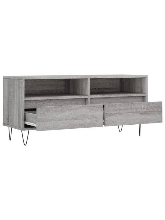 Tv skapītis, pelēks, 100x34,5x44,5 cm, inženierijas koks