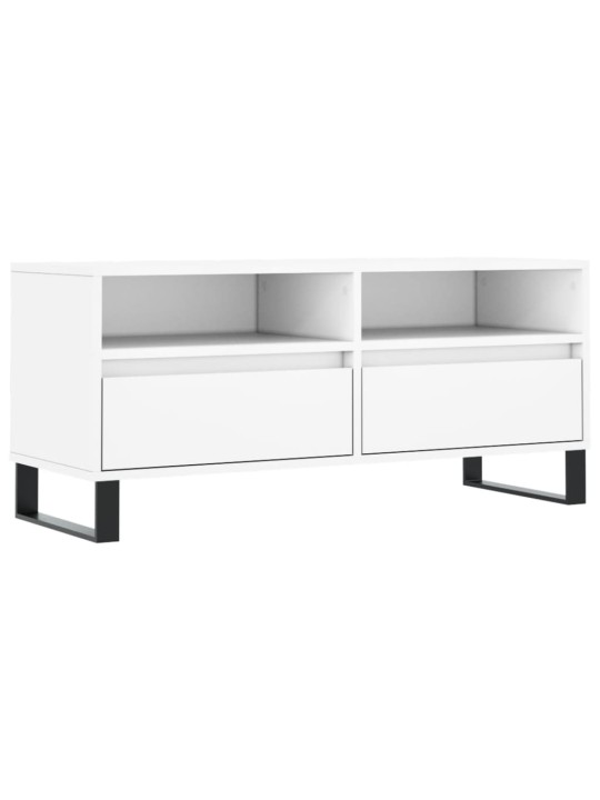 Tv skapītis, 100x34,5x44,5 cm, inženierijas koks, balts