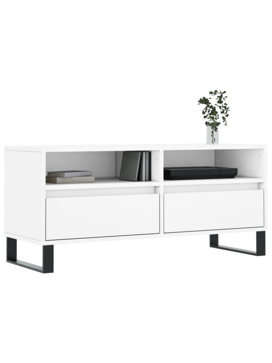 Tv skapītis, 100x34,5x44,5 cm, inženierijas koks, balts