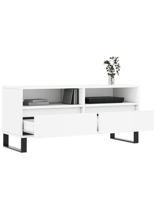 Tv skapītis, 100x34,5x44,5 cm, inženierijas koks, balts