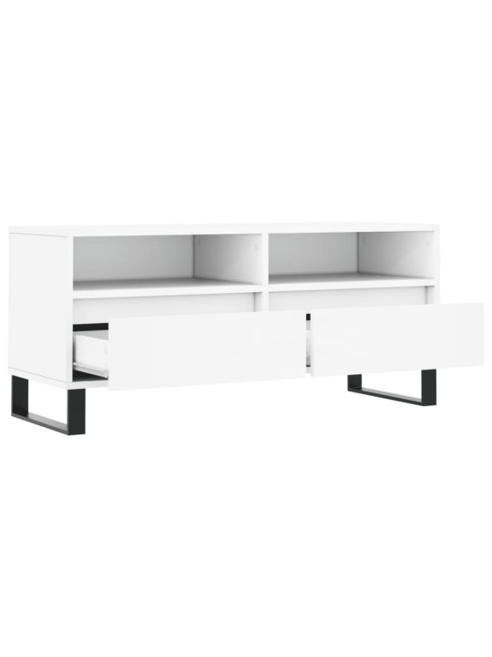 Tv skapītis, 100x34,5x44,5 cm, inženierijas koks, balts