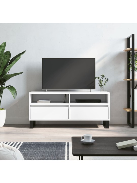 Tv skapītis, 100x34,5x44,5 cm, inženierijas koks, balts