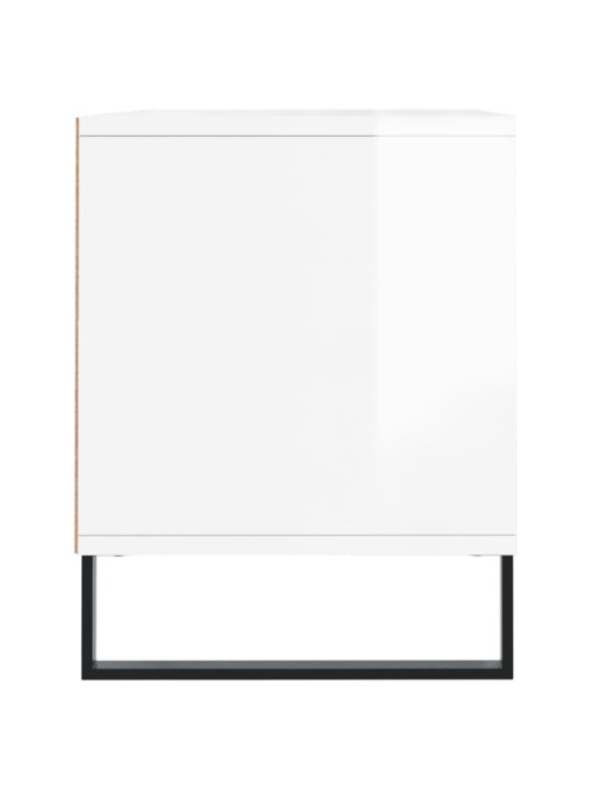 Tv skapītis, 100x34,5x44,5 cm, inženierijas koks, spīdīgi balts