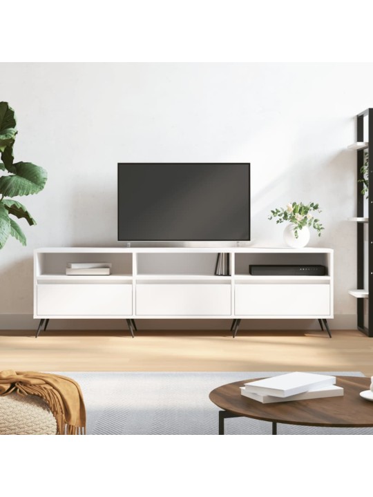 Tv skapītis, balts, 150x30x44,5 cm, inženierijas koks