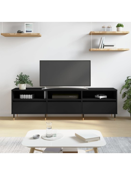 Tv skapītis, 150x30x44,5 cm, inženierijas koks, melns