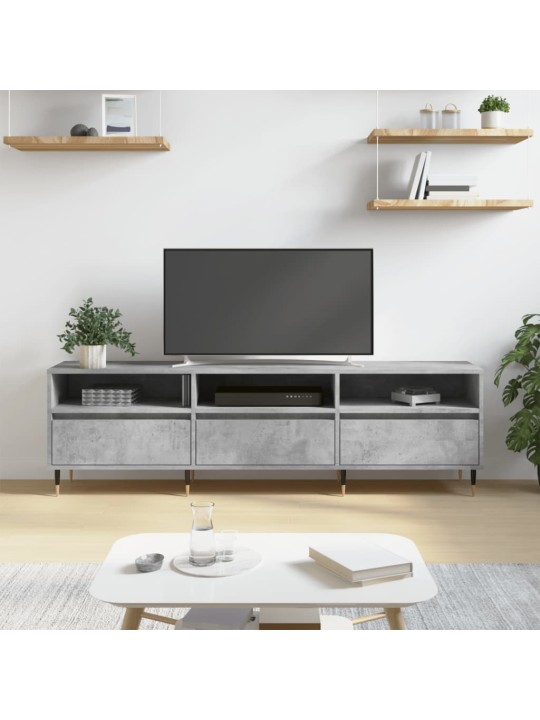 Tv skapītis, betona pelēks, 150x30x44,5 cm, inženierijas koks