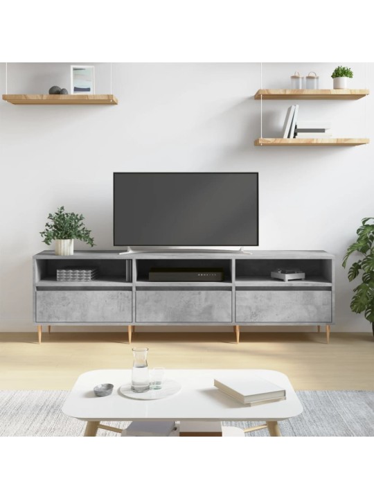 Tv skapītis, betona pelēks, 150x30x44,5 cm, inženierijas koks